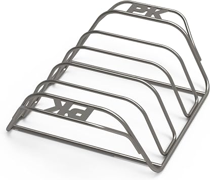 PK Grills Stainless Steel BBQ Rib Rack for Smoking, Grilling, Roasting, Barbecue Grilling Accessories, PKUA-RR-SS
