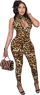 Womens Sexy Sleeveless One Piece Jumpsuits Cutout Bodycon High Waisted Club Outfits Catsuits