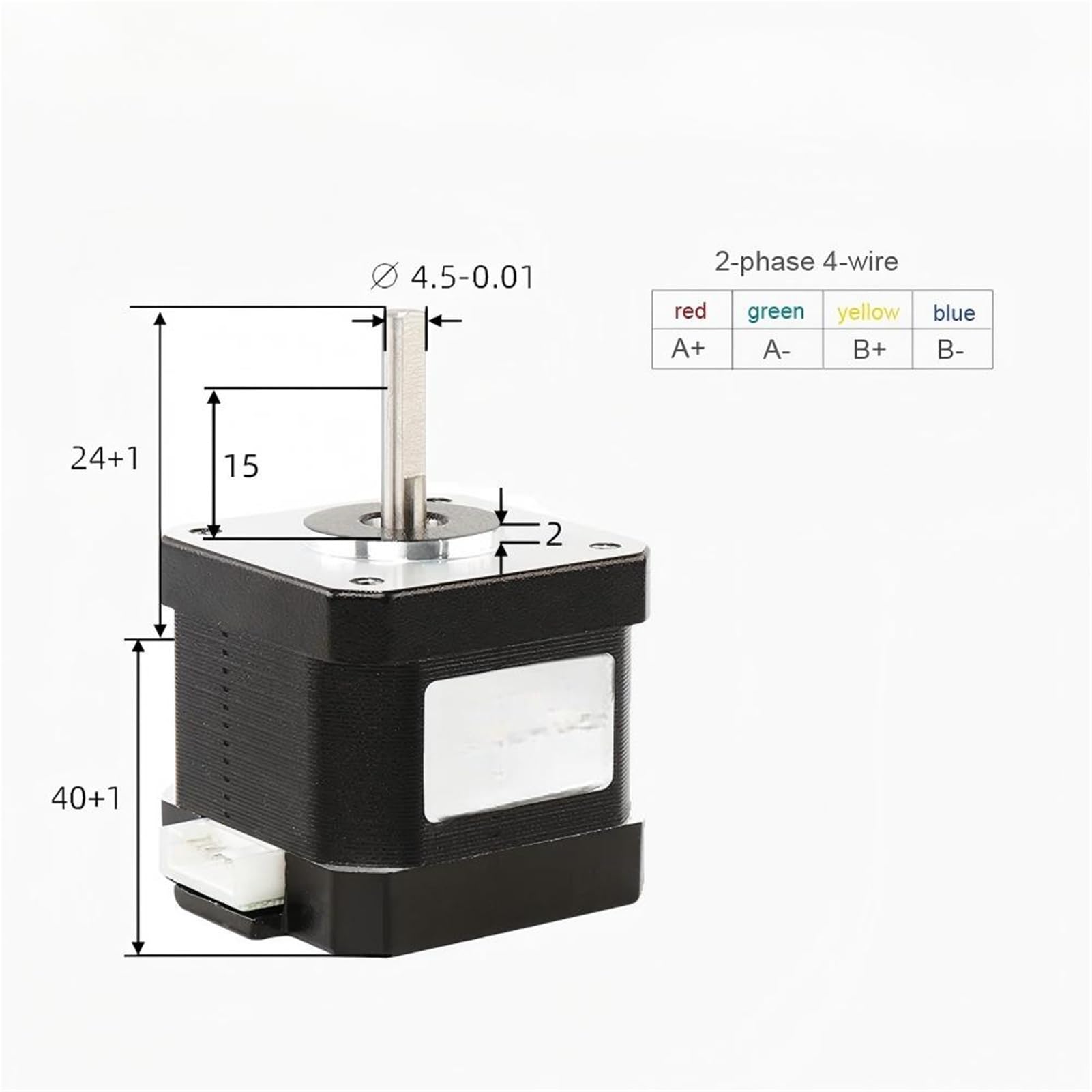 NEMA17 Schrittmotor 12V/24V 1,5A Zweiphasen-Vierdraht-3D-Druckzubehörmotor cnc