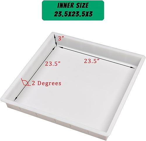 Miniatura 2 de Kalinta Molde epoxi reutilizable sin sellado, 23.5 x 23.5 x 3 pulgadas, molde de resina grande para mesa de río, tabla de cortar, mesa de café de