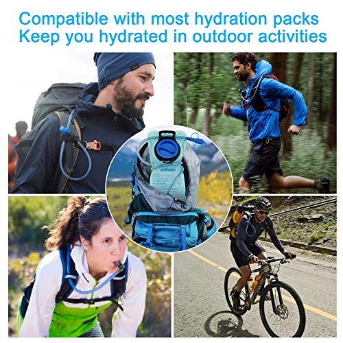 Hydration Bladder 2 Pack+1Pcs Clean Flexible Brush 2 Liter Leak Proof Water Storage Bag Reservoir，Military Hydration Pack Replacement For Hiking Biking Climbing Cycling Running Camping Backpack #TOP6