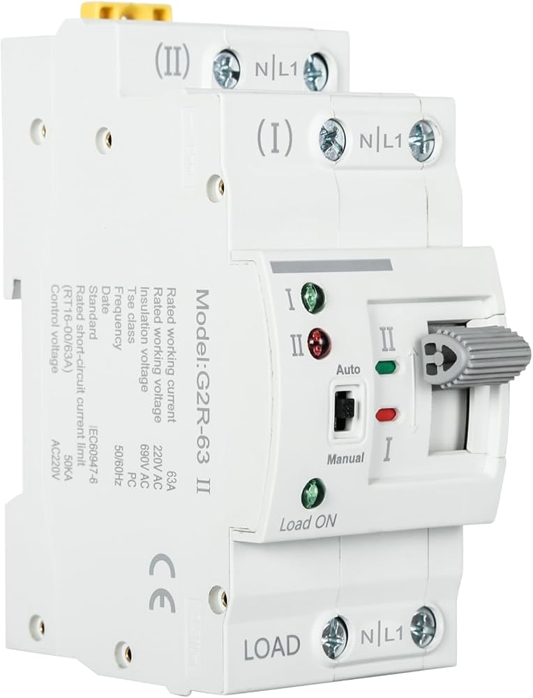 GEYA Automatische overdrachtsschakelaar met dubbele voeding, elektrische keuzeschakelaar, ononderbroken stroomvoorziening op DIN-rail (4-polig 40A AC 220V GEYA Automatische overdrachtsschakelaar met dubbele voeding, elektrische keuzeschakelaar, ononderbroken stroomvoorziening op DIN-rail (4-polig 40A AC 220V