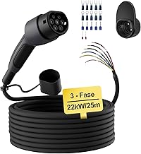dé Type 2 Open End Charging Cable 22kW [3-Phase|25m|32A] for Wallbox/Replacement Cable for Charging Station