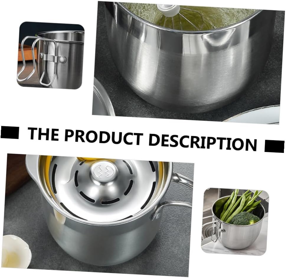 Healifty Stainless Steel Egg Dividing Bucket with Lid Egg Yolk White Separator Strainer Safe Kitchen Tool for Home Cooking and Baking
