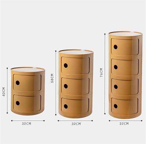 Miniatura 3 de Mesita de noche de almacenamiento de estilo moderno de 3 niveles, mesa auxiliar redonda resistente, cajón de gabinete de baño, armario de esquina,