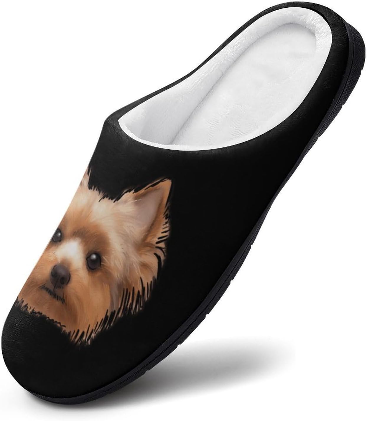 Yorkshire Terrier Cute Yorkie Dog Women's House Slippers Memory Foam Warm Shoes Spa Rubber Sole Indoor Outdoor