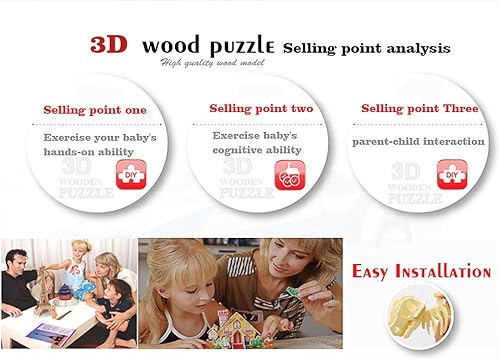 Vista 8 de calary Rompecabezas de madera 3D de simulación de dinosaurio, conjunto de juguetes para niños y adultos, juego de 6