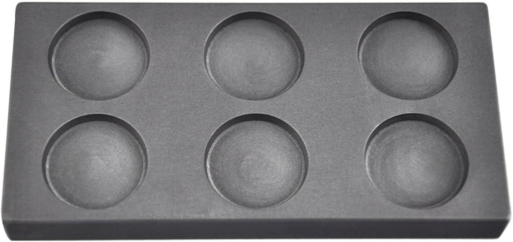 6 Cavity 1 oz Troy Ounce Round Gold Graphite Ingot Coin Mold for Melting Casting Refining Scrap Metal Jewelry