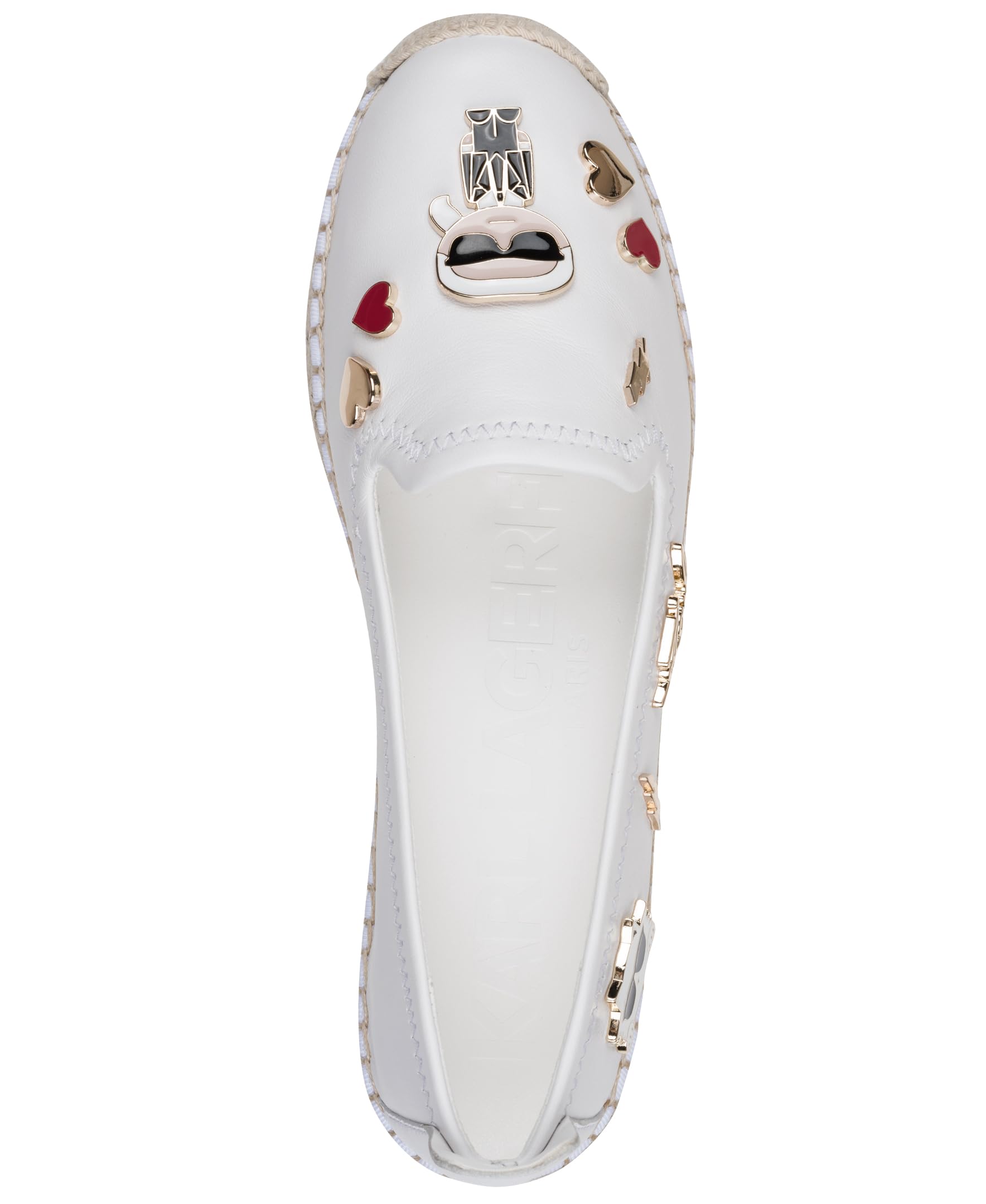 Karl Lagerfeld Women's Michaela Slip On Espadrille Sandal with Pins