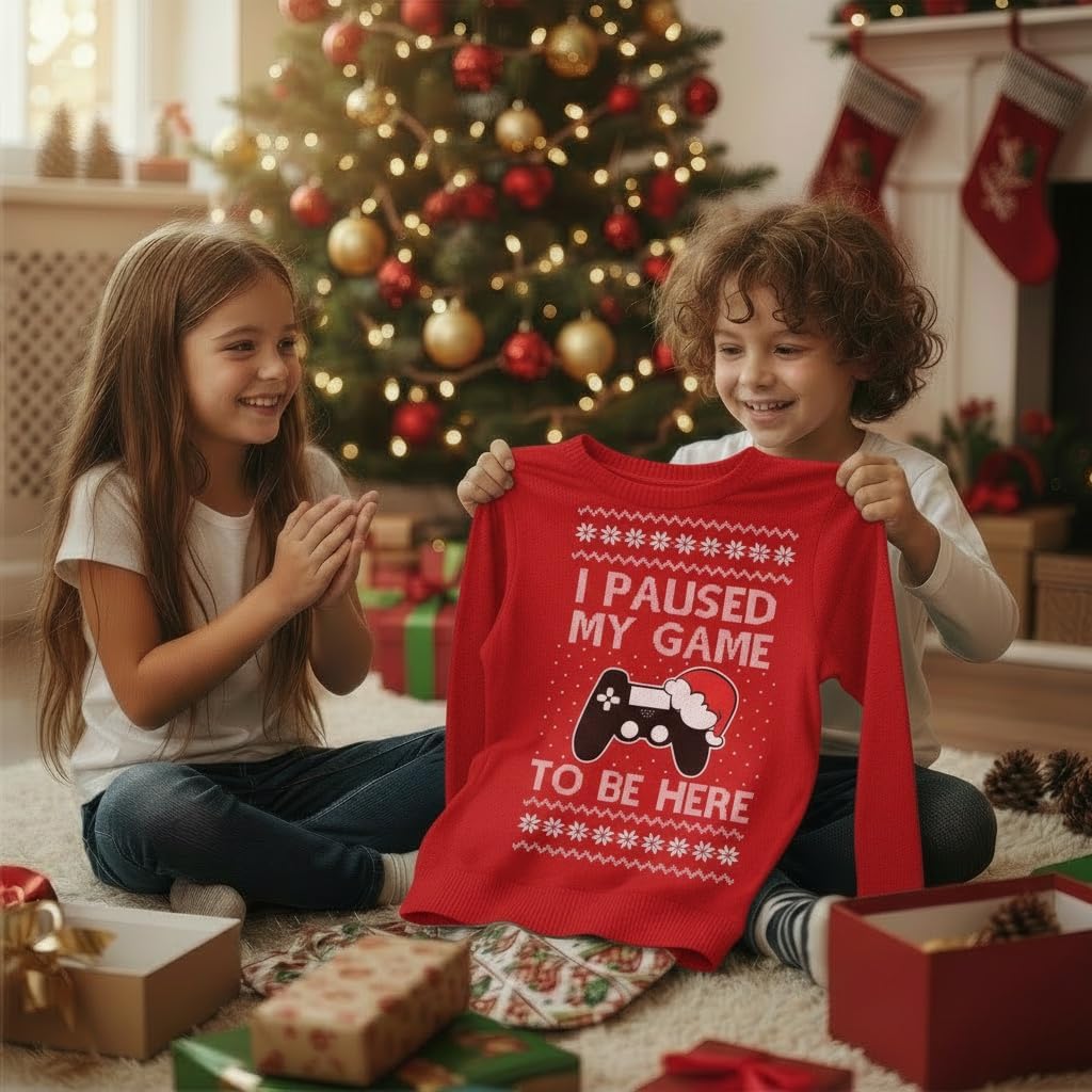 Tstars Gamer Retro Ugly Christmas Sweater Xmas Party Youth Kids Sweatshirt