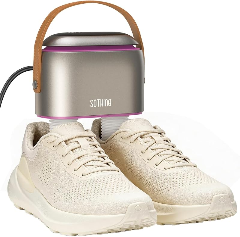 SOTHING Electric Shoe Dryer Pro: Ozone Digital Display 3 Heat Levels Timer 1-9H Telescopic Hoses for Shoes, Boots and Sports Gloves, Purple