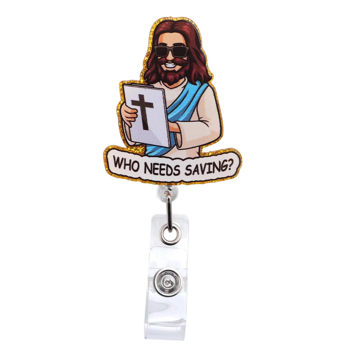 "God Is Within Her" Bible Verse Badge Reel - Retractable ID Holder For Nurses & Teachers