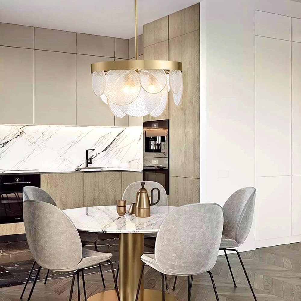 Chandeliers Small Ceiling Light Modern Glass Pendant Lights, Crystal s, LED Lamps are Adjustable Height, Suitable for Dining Rooms, Kitchen Islands, Bedrooms and Living Rooms