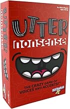 PlayMonster Utter Nonsense -- The Crazy Game of Voices and Accents -- Ridiculous Family Fun -- Ages 8+ -- 4-20 Players, Red