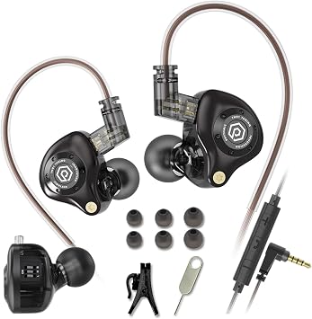 POPCORN TN01 HiFi Headphones with 3.5mm Audio Jack, Tuning Switch, Built-in Microphone Black