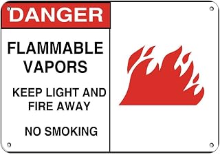 Danger Flammable Vapors Keep Lights and Fire Away Flammable Label Vinyl Decal Sticker Kit OSHA Safety Label Compliance Signs 8"