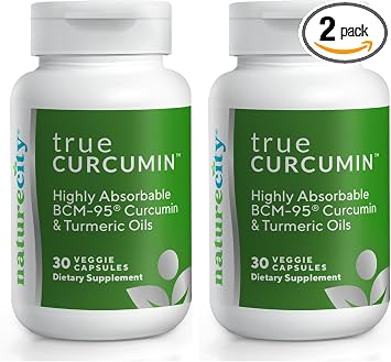 NatureCity True-Curcumin Turmeric Supplement | Non-GMO Tumeric and Curcumin 500mg Curcuma Capsules Vitamin Supplements | Up to 700% Increase in Absorption 30 Day Supply | Supports Joints Pack of 2
