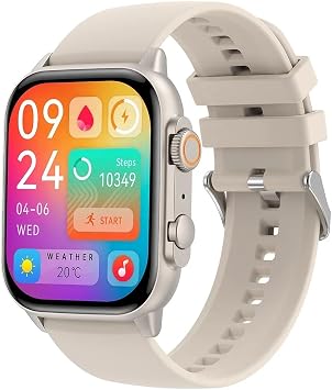 Smart Watch 1.96" AMOLED 410 * 502 High Definition Color Screen Smart Watch, Full Health Monitor Smartwatch for Men Women, Low Power Consumption Smartwatch Silver