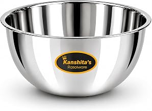 Kanshita's Rasoiware Premium Stainless Steel Mixing Bowl 4000 ml (25.5 cm) | Heavy Duty Food Grade Large Kitchen Bowl for Dough Mixing, Salad, Marinating & Everyday Serving