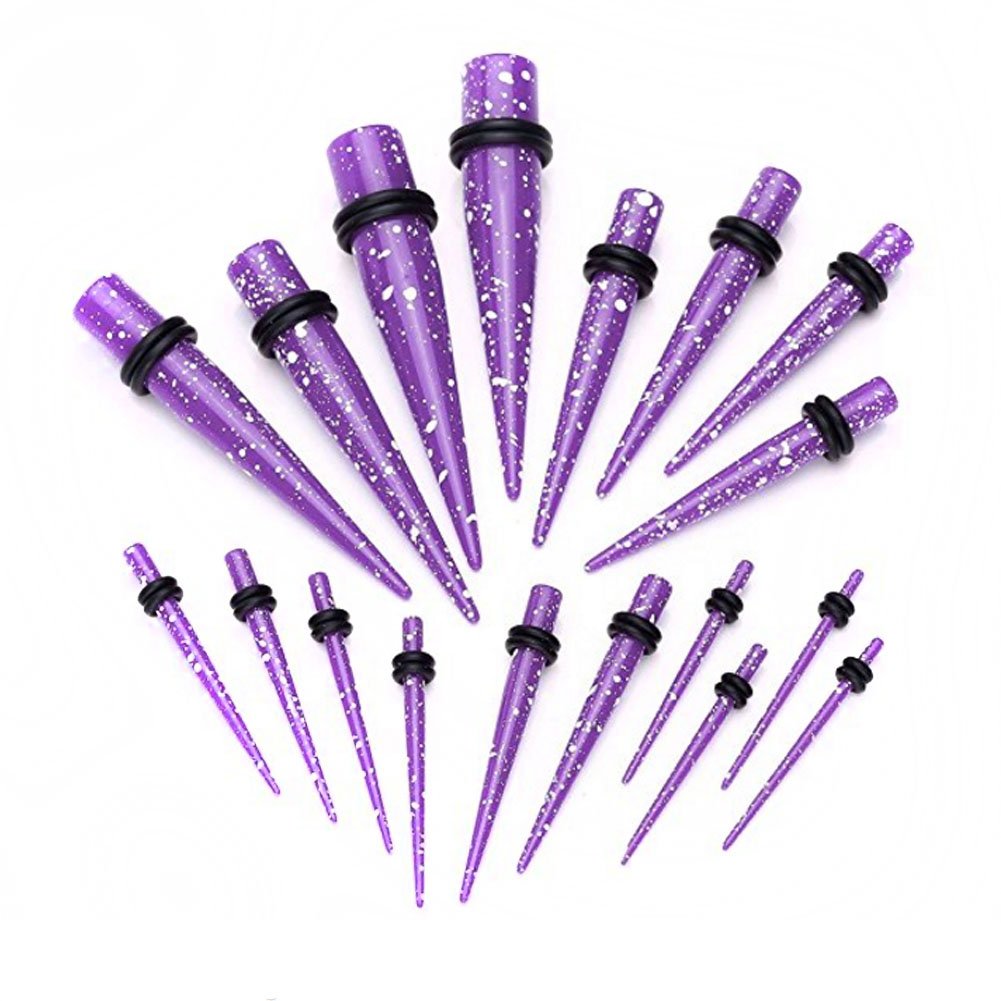 BOOM Orecchio, 18 orecchini conici + 18 tunnel plug acrilico 1,6 mm-10 mm