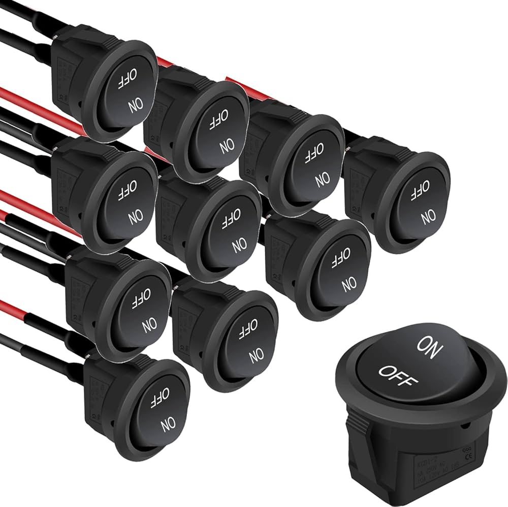 Interruttori A Bilanciere Rotondi - 5 Pezzi Per Auto, Barche Ed Elettrodomestici | ON/OFF SPST 2 Pin - Foto 8