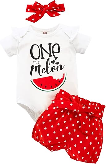 hibobi - Conjunto de ropa de bebé recién nacido de manga corta con volantes  + pantalones cortos + diadema de verano, 2/3 piezas : Ropa, Zapatos y  Joyería - Amazon.com