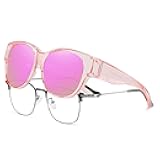 HAOLOTA Fit Over Glasses Sunglasses for Women Polarized, Trendy Cat Eye Sunglasses Wear Over Glasses, UV Protection