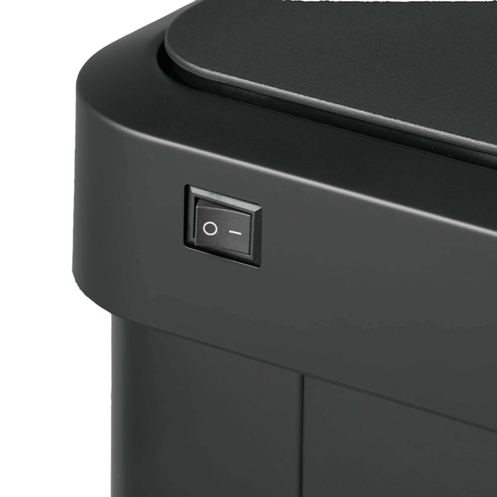 EKO Mirage-T - Cubo de basura rectangular con sensor de movimiento sin contacto de 50 litros/13.2 galones, acabado de acero inoxidable cepillado (negro mate)