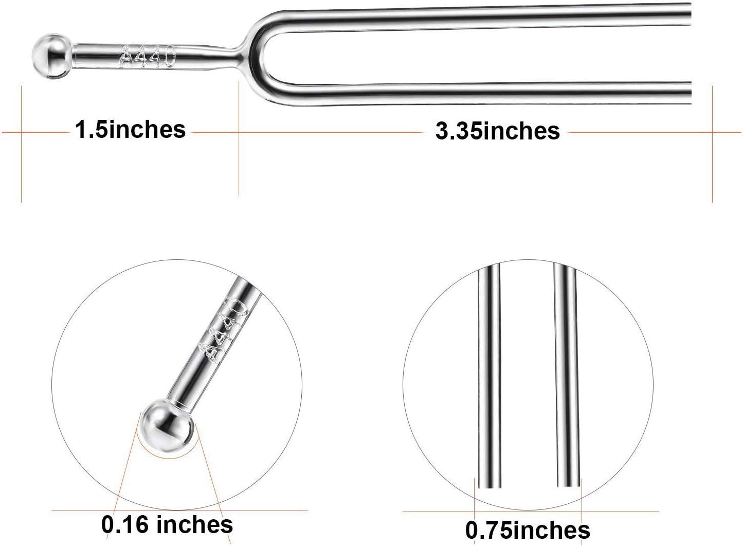2 Pack Tuning Fork Standard A 440Hz Tuning Fork, Musical Instruments Violin Guitar Tuner Device : Musical Instruments