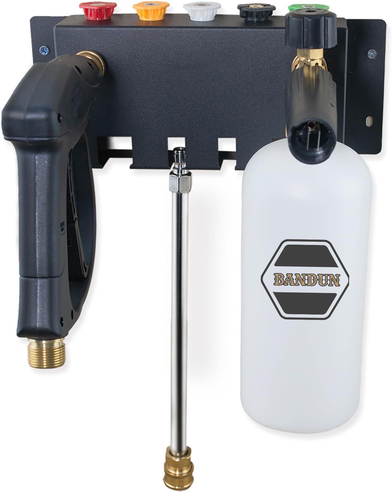 Pressure Washer Gun Holder-Foam Cannon Holder-for Foam Cannon,Pressure Washer Nozzle Tip and Pressure Wand Extension Storage Rack(fit 1/4" Quick Connector) Pressure Wwasher Accessories Holder