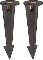 Gardencoin ABS Ground Spikes with Brass Insert - 1/2" NPT Thread, Side Wire Way, 9.44" x 2.95" Replacement Stakes for Landscape Spotlights & Path Lights, 2 Pack