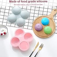Vista 5 de 2 moldes de silicona esférica, molde de silicona de 4 cavidades, molde de chocolate de gelatina de caramelo, moldes para hornear galletas sándwich