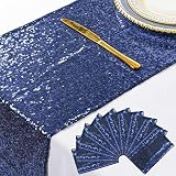 Navy Blue Table Runner 12x108-Inch Sequin Table Runners Pack Of 10 Party Decorations Navy Blue Table