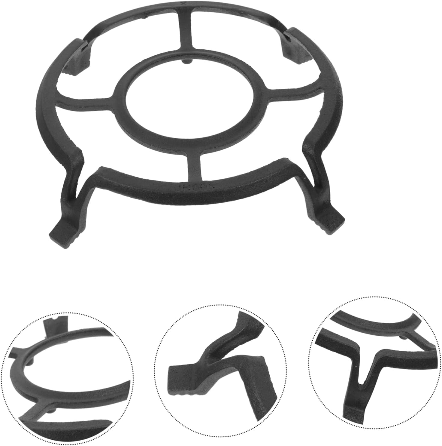 Iron Stove Rack with Non-slip Design Durable Cast Iron Wok Ring for Gas and Electric Stoves Stability Kitchen Accessory for Enhanced Cooking Efficiency