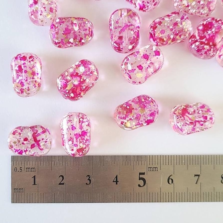 Amazon.co.jp: 【 12個 /16.5mm 】クリアビーズ ピンク アクリルビーズ 