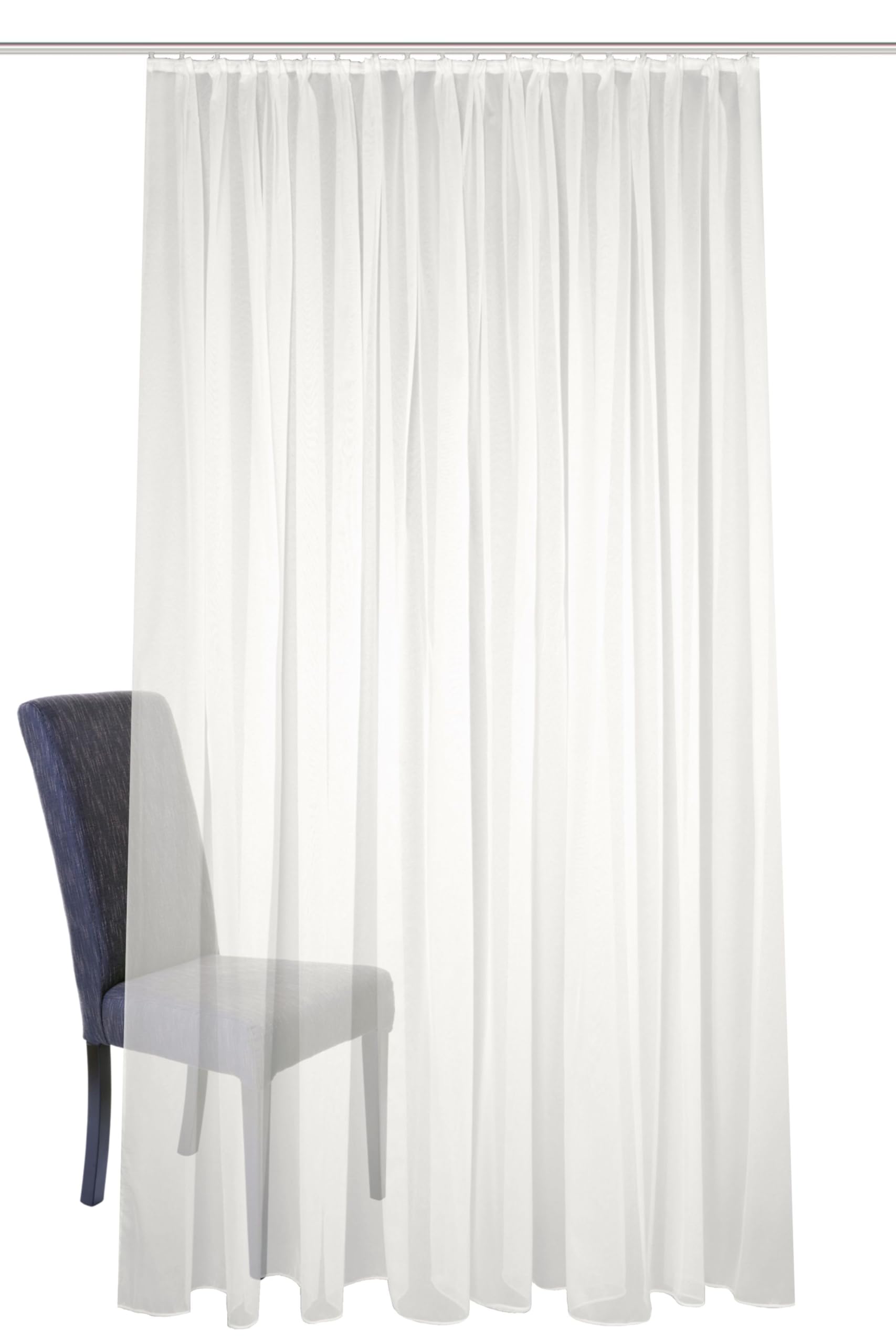 Cinta plisada premium Fertigstore SABLIO blanca de 145 x 450 cm con acabado profesional