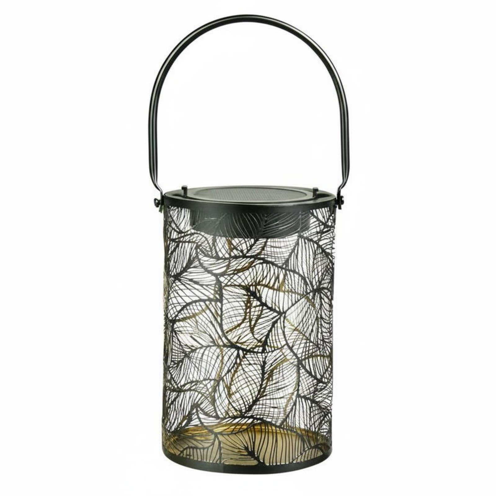 Automatic On/deactivate Solar Projection Lantern Waterproof Hollow Metal Shadow Lamp Rustproof Portable Solar Garden Light No Wiring Required for Patio, Yard, Pathway, 3363-1 Banana Leaf-image-48