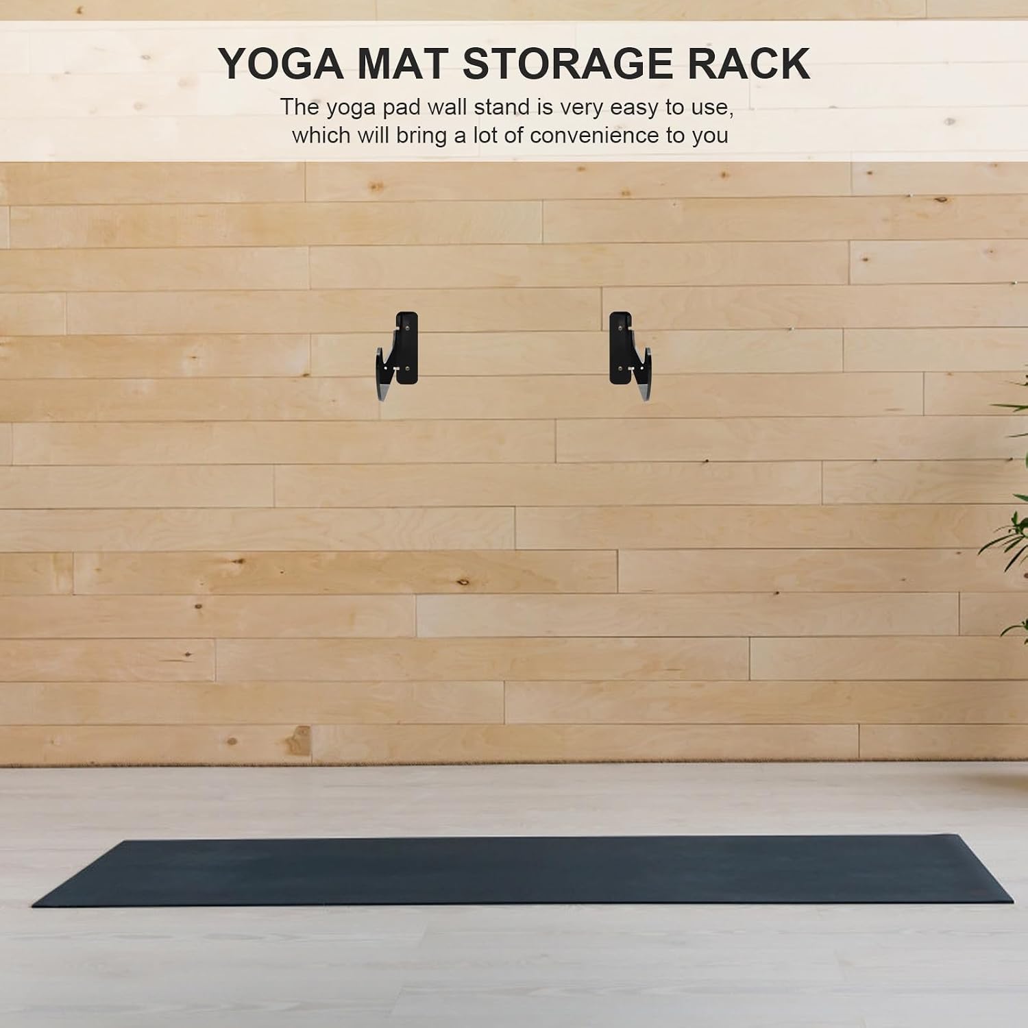 Yoga Mat Storage Rack Wall Mounted 1 Pair Acrylic for Home Gym image 5