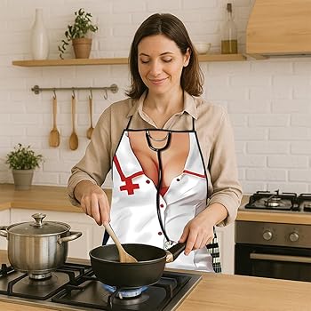 Grembiule di cucina divertente con il design sexy della donna adulto unisex | IT
