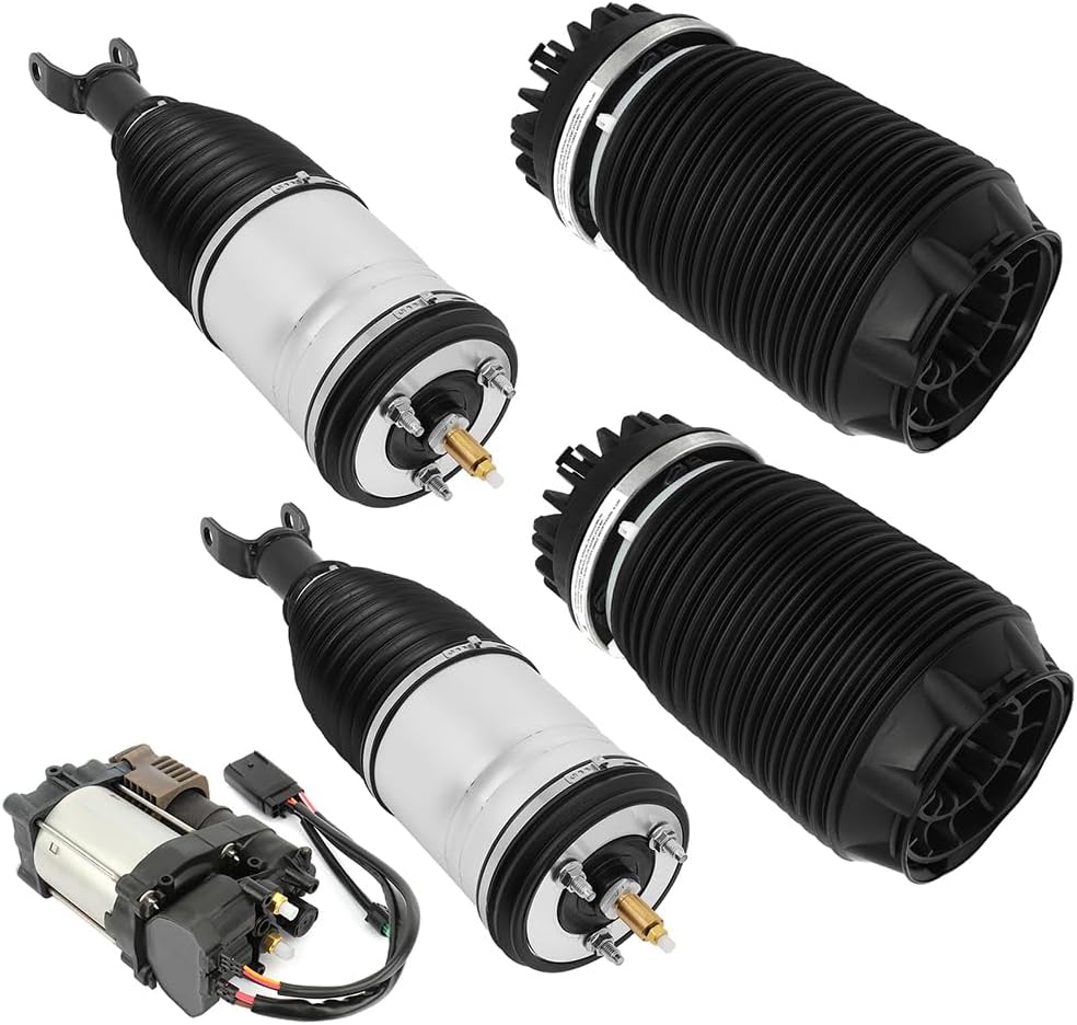 SCITOO Front and Rear Air Suspension Spring Strut Shock Kit Fit For Ram For 1500 2013-2019 With Air Suspension Compressor Pump, Replace 04877147AA