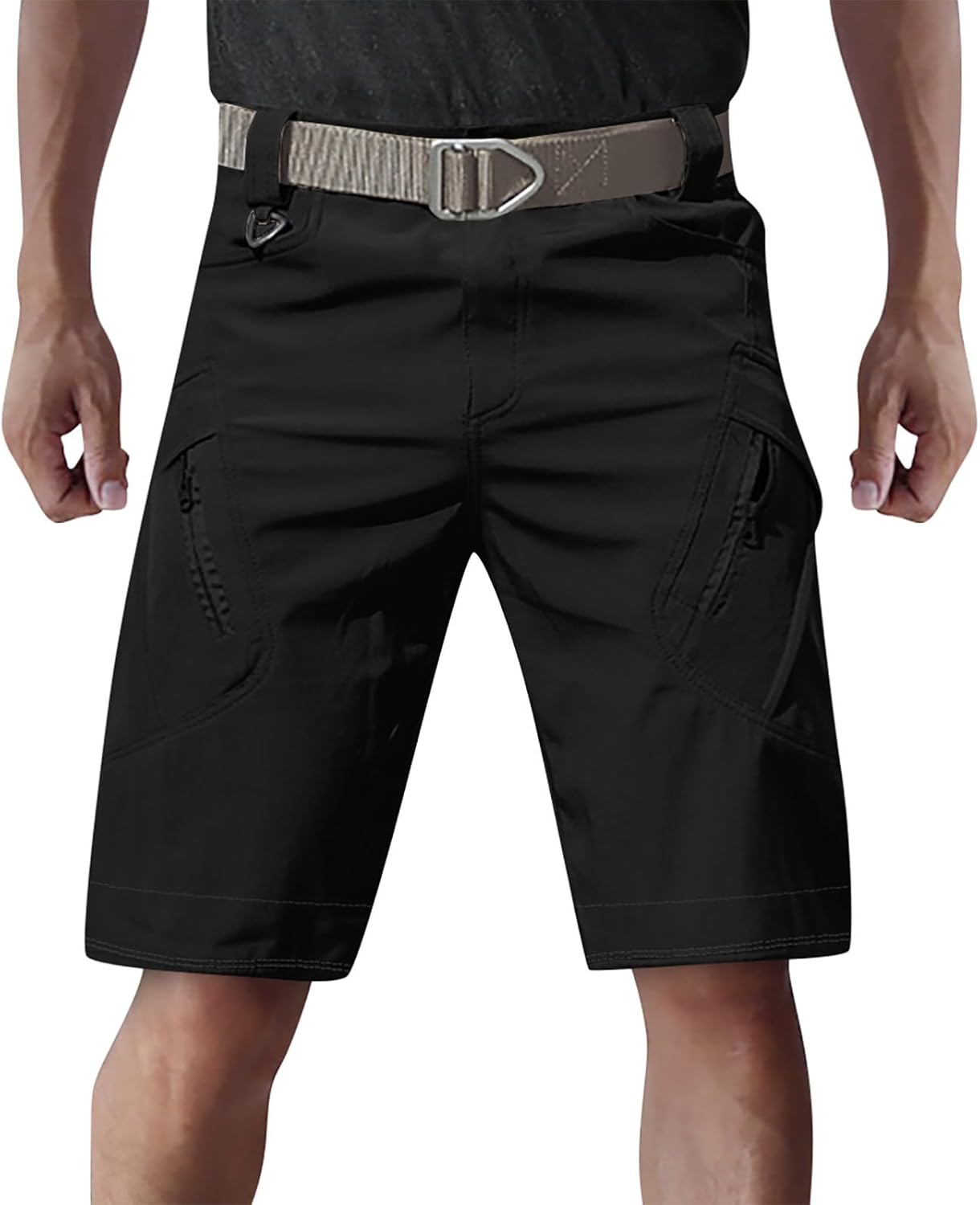 Ymosrh Men's Tactical Cargo Shorts Quick Dry Outdoor Hiking Fishing Short Pants with No Belt, S-3XL