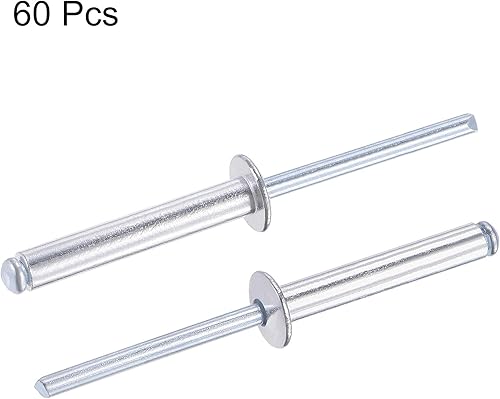 Miniatura 4 de uxcell Remaches ciegos, remaches de aluminio para tirar de remaches de decoración de núcleo de 0.197 in de diámetro de 1.181 in de longitud de