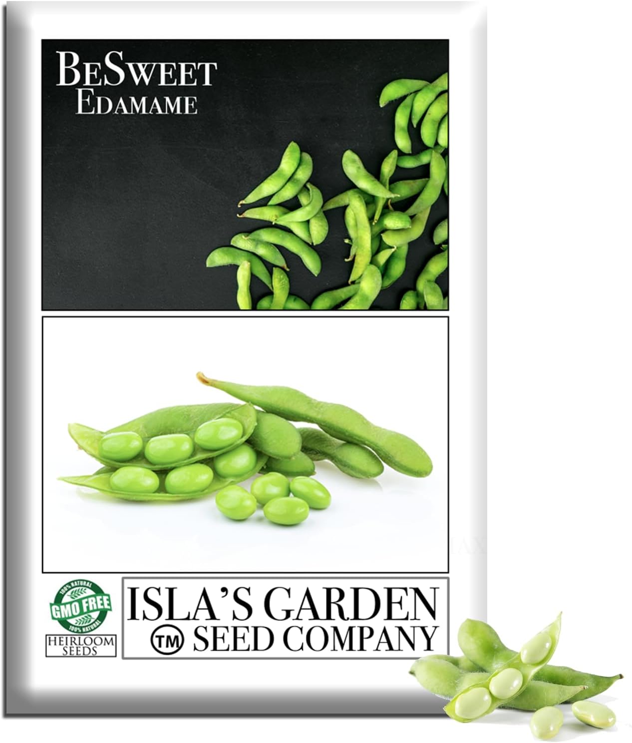 BeSweet Edamame Seeds for Planting (Vegetable Soybean, Glycine max) – 25+ Non GMO & Heirloom Seeds by Isla’s Garden Seeds, Sweet Tender Pods, Easy Home Growing, Garden Gift Idea