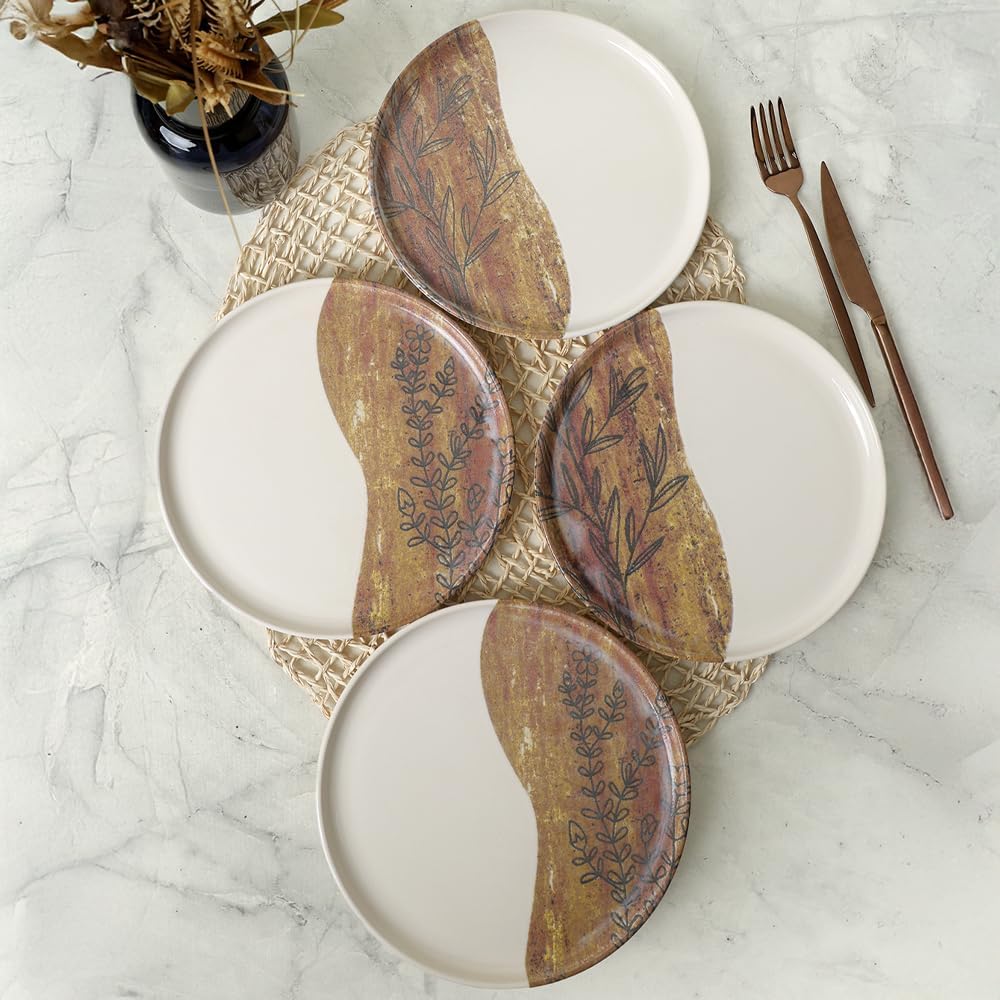 Keramika Terra Leaf Nordıc Pasta Tabağı 22 Cm 4 Adet / 22969-70