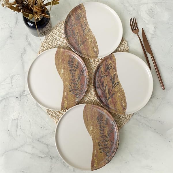 Keramika Terra Leaf Nordıc Pasta Tabağı 22 Cm 4 Adet / 22969-70