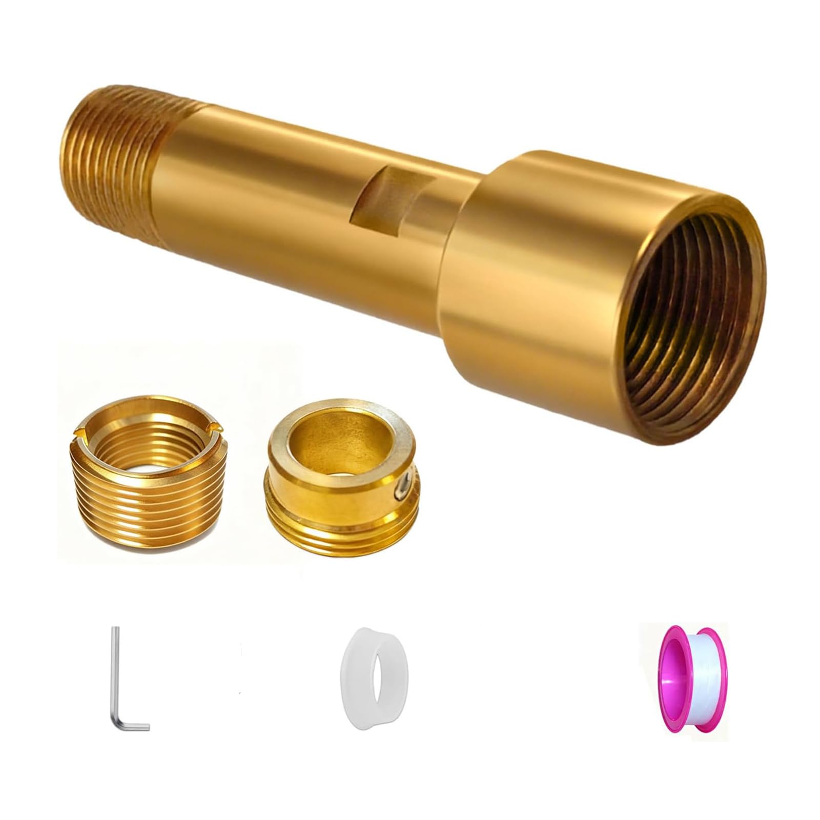 Cazstyk Multicolor Leak Resistant Tub Spout Connector Brass Bathtub Faucet Diverter Bathtub Faucet Nozzle Adapter For Fast Water Flows Works With Threaded Pipes Brass Tub Spout Connector