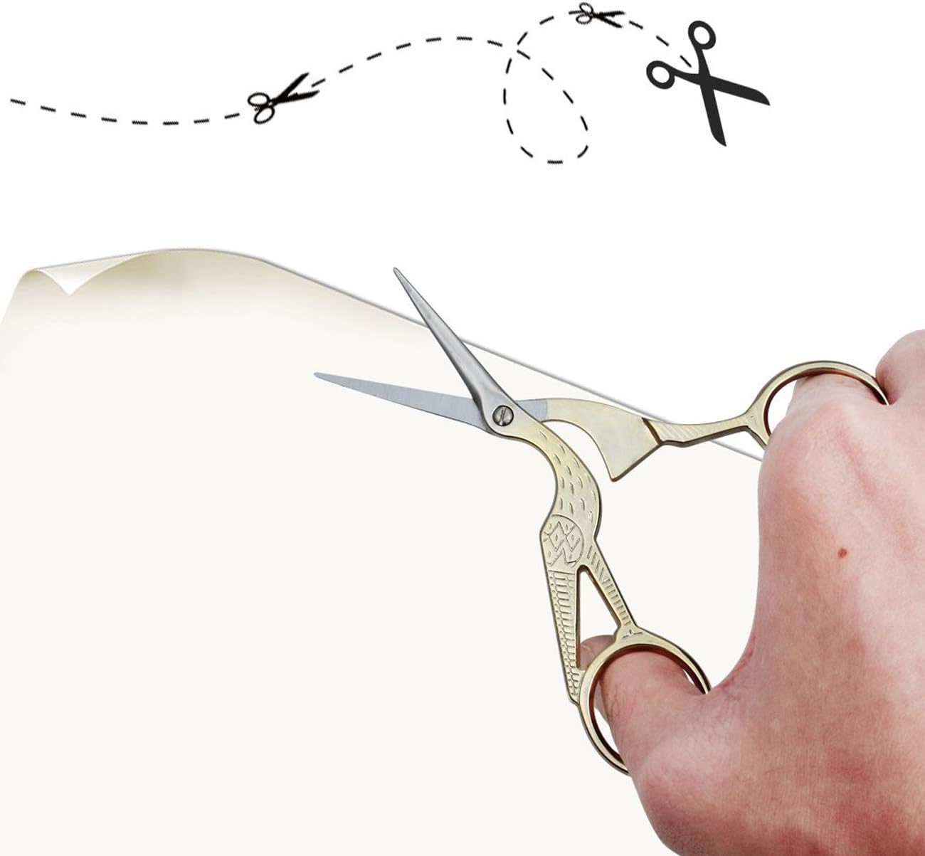 2PCS Vintage Stork Shape Sewing Scissors Stainless Steel Scissors image 5