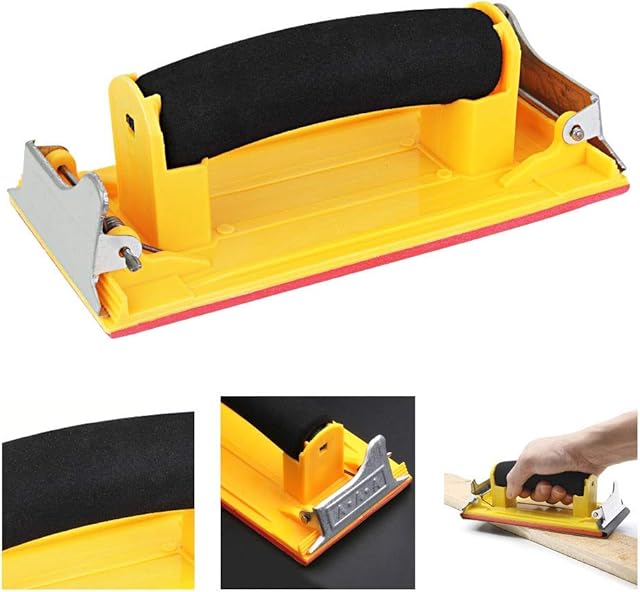 EMAGEREN Handle Sander with Sponge Handle, Sandpaper Holder Manual Hand Sanding Detail Sanders Soft Grip Handle Sander Sander Tool, Wall/Metal/Wood Hand Sanding, Perfect for 9 x 3.6 inch Sandpaper