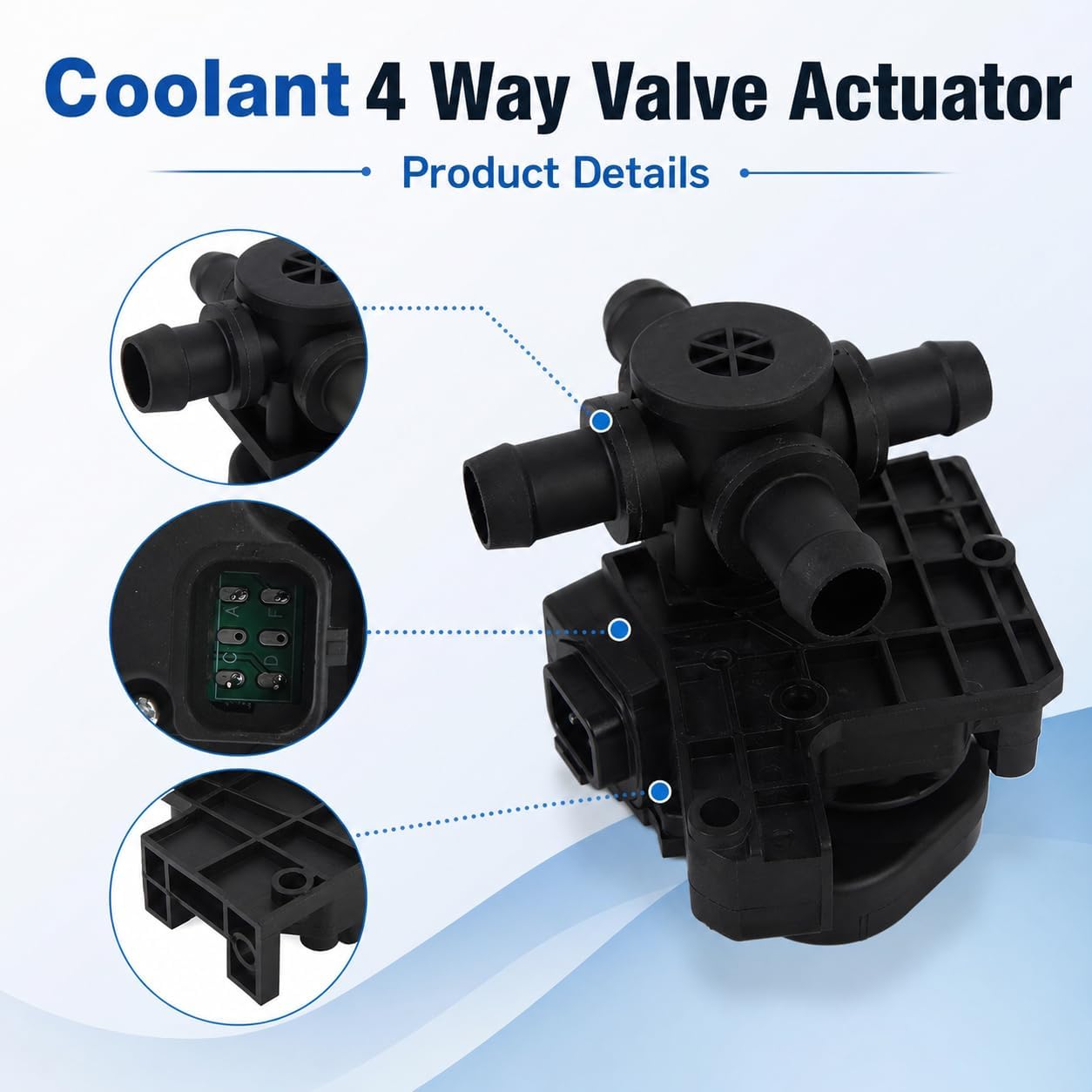 Coolant 4 Way Valve Actuator: Heater Control Coolant Valve Actuator Compatible withTesla Model S X 2012-2017 600737000B H428000000