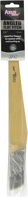 Axus Decor Angled Fitch Paint Brush (Grey Series) - 32mm - for Detailed Work and Touching Up, with FSC-Certified Beechwood Handle